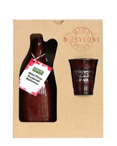 Zestaw miód Pitny Dwojniak malinowy w kamionce 16% 0,6l + ceramiczny kubek