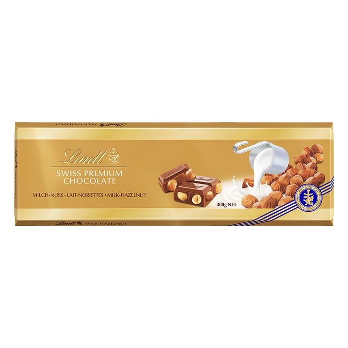LINDT SWISS PREMIUM Czekolada z Orzechami Laskowymi 300g.webp