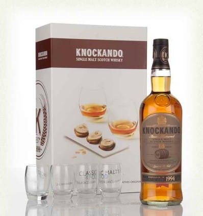 Whisky Knockando 21 YO Classic Malts & Food 0.7l + 4 kieliszki