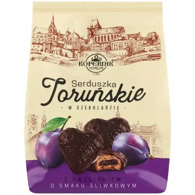 Pierniki Toruńskie Kopernik w czekoladzie z nadzieniem śliwkowym 150g