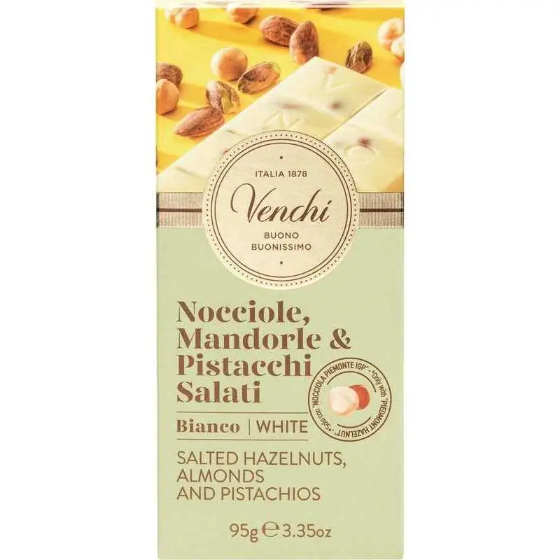 Czekolada Venchi Nocciole Mandorle & Pistacchi Salati 95g