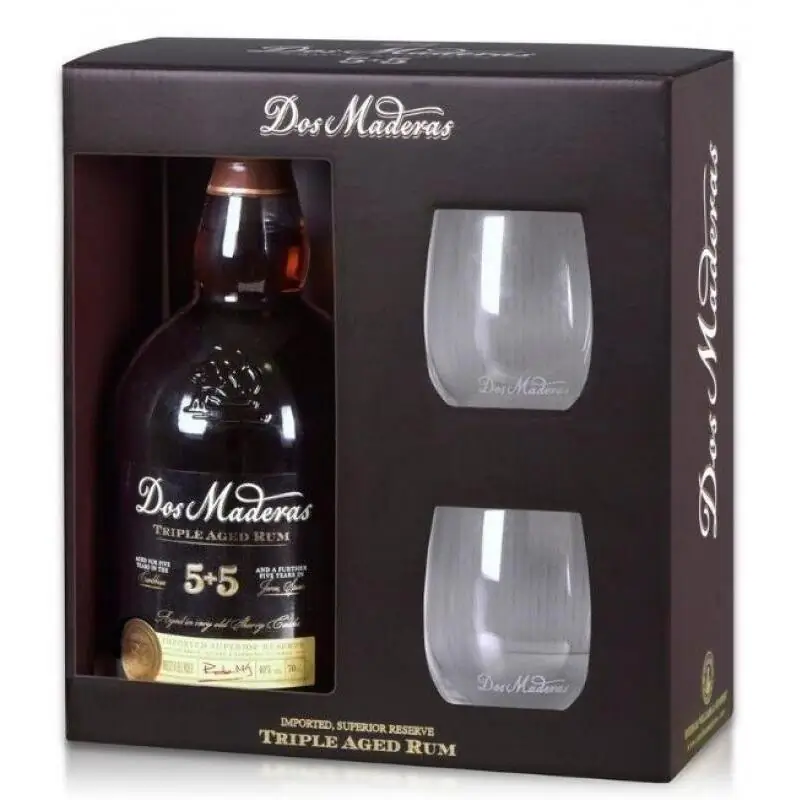 Rum Ron Dos Maderas 5+5 PX 0,7l ze szklankami