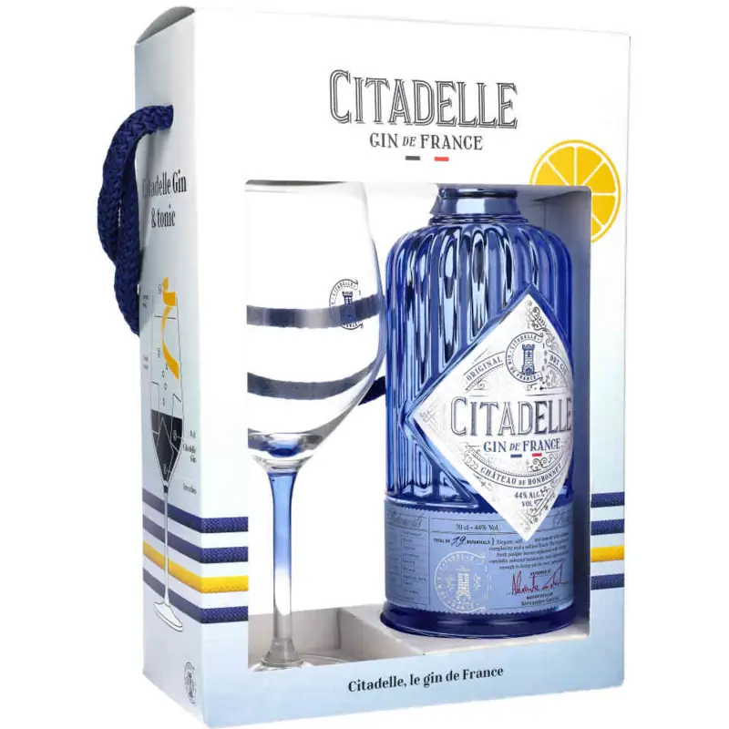 Gin Citadelle Original 44% 0,7l z kieliszkiem