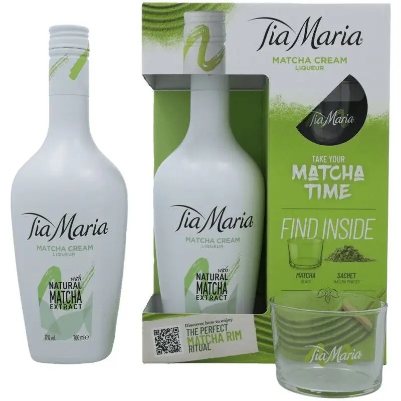 Zestaw Likier Tia Maria Matcha Cream 17% 0,7l