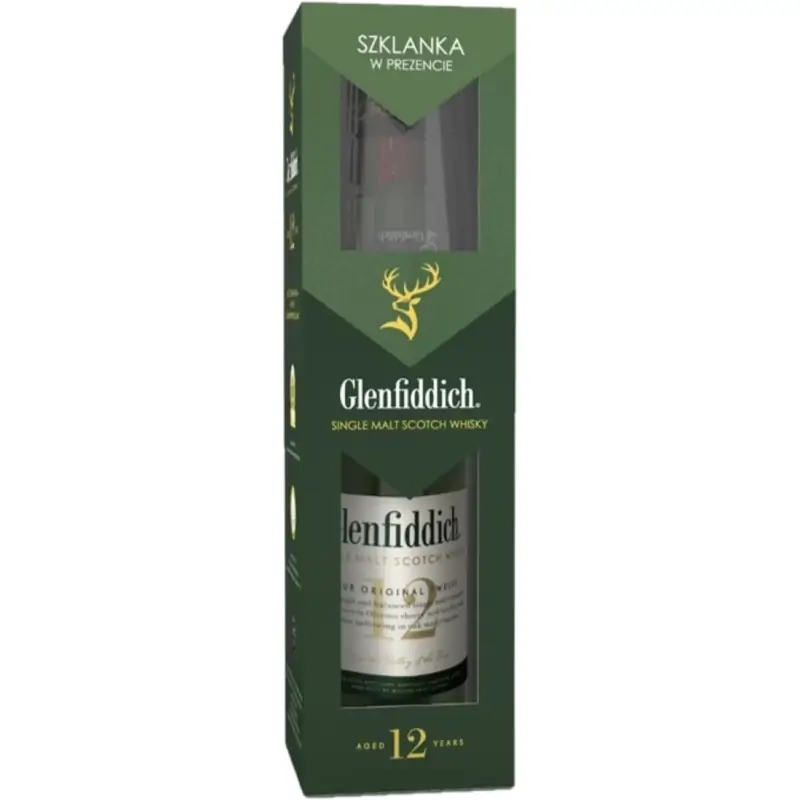 Whisky Glenfiddich 12YO 0,7 l ze szklanką