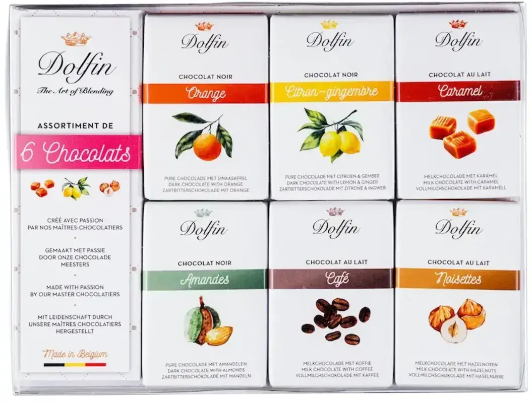 Czekoladki Dolfin Assortiment de 6 Chocolats 6x10g