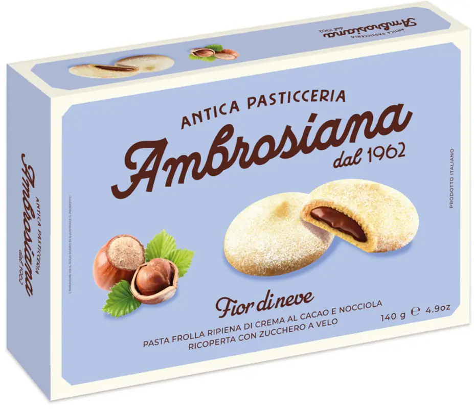 Ciastka Ambrosiana z kremem kakaowo-orzechowym 140g